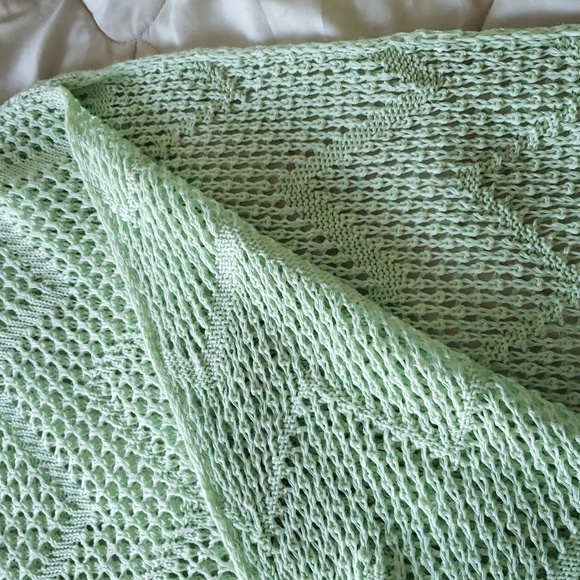 Free people sage green knit poncho shrug medium NWT - Picture 3 of 4